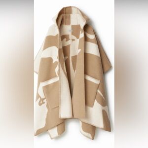 Burberry Catherine EKD Wool Hooded Cape with Pockets
